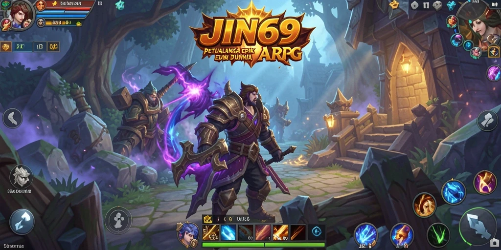 Screenshot utama JIN69 menampilkan aksi pertarungan yang mendebarkan dalam ARPG.