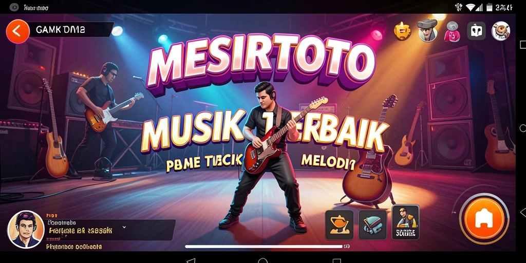 Screenshot gameplay MESIRTOTO menampilkan antusiasme pemain saat berinteraksi dengan musik.