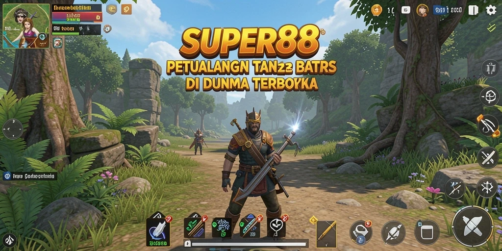 Screenshot gameplay <strong>SUPER88</strong> yang menunjukkan interaksi di dunia terbuka.