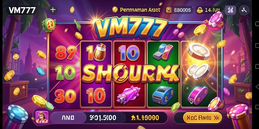 Tampilan gameplay VM777 yang menarik dan penuh warna.