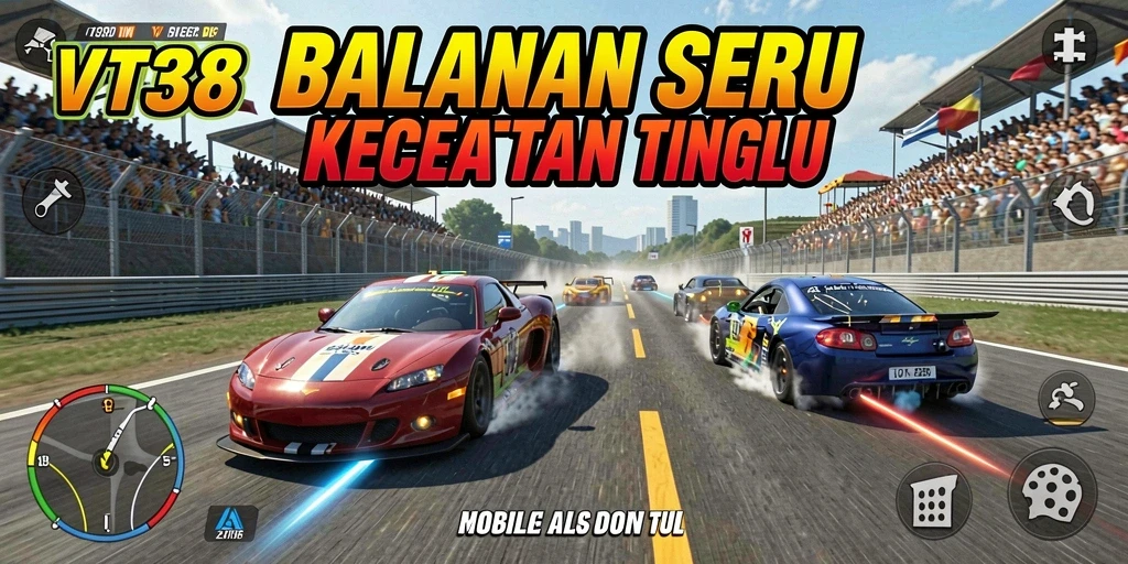 Gameplay mendebarkan dari balapan mobil yang penuh aksi.